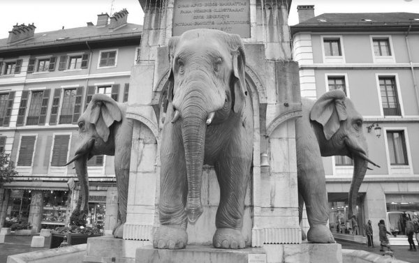 Chambéry la fontaine des 4 éléphants