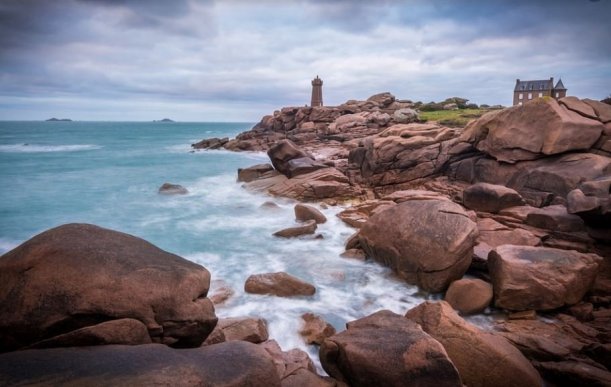 bretagne rochers rose